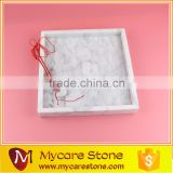 Luxury italy carrara white square marble tray