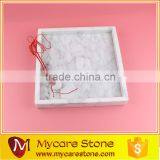 Luxury Italy Carrara White Square Marble Tray thumbnail-1
