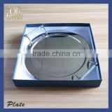 Charming vintage style party stainless steel food safety dinner plate serving tray cable tray crystal Crystal Diamond