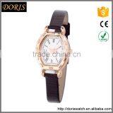New models from Doris Watch slim band square alloy rose gold women dress leather watch