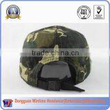 Adjustable Flat Bill 2D Embroidery Camo Baseball 5 Panel Cap thumbnail-2