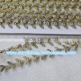 10 Yard/lot 2cm Leaf With Clear Crystal Rhinestone Cup Chain thumbnail-2