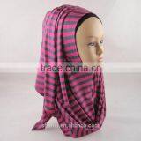 Hot Sale Cotton Stripe Scarf Muslim Hijab thumbnail-2