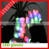 Hot Sales Amazine Velvet Flashing Gloves Raver Dancing Party 7 Colors RGB Light Gloves thumbnail-2