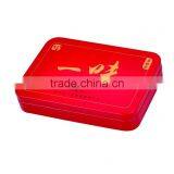 Red Printing Snacks Packaging Tin Box