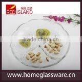 22.5cm Round Glass Candy Bowl Plate Dish Serving Tray Dividers thumbnail-1