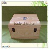 Custom Logo Hinge 6 Bottles Pine Wooden Wine Boxes thumbnail-3