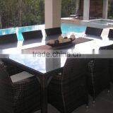 2017 Sigma All Weather Trade Assurance Cheap pe Rattan Metal Base and Glass Top Dining Table thumbnail-1