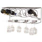 Wine Bar 8 Bottle Wall Rack With Wine Glasses Rack thumbnail-1