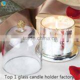 Circle Top Decor Glass Dome Cloche Candle From Gold Factory Yufeng Craft thumbnail-1