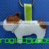 2017 French Bulldog Hand Sewn Felt Keychain Made in China