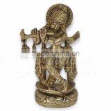 Indoor Antique Religious Metal Art Crafts Bronze Lord Krishna Statue for Sale thumbnail-3