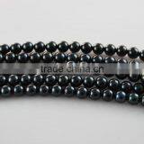 Wholesale 7-7.5mm Black Round Natural Akoya Loose Pearl Strand thumbnail-1
