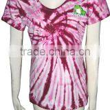 T-Shirt Women Cotton Mix Lycra Tie-dye Frog Black Pink 6 thumbnail-1