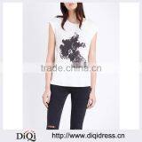 Wholesale Women Latest Round Neck Short Sleeves Front-printed Jersey T-shirt(DQE0158T) thumbnail-1
