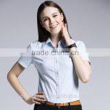 Ladies Fashion Short Sleeve Work Shirt Cotton Shirt thumbnail-4