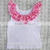 Boutique Baby Girl White Cotton Tank Top Manufacturer With Satin Ruffle thumbnail-4