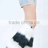 Black and White Heated Leather Lace Wholesale Baby Leg Warmers thumbnail-4
