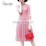 Maxnegio Topshop Pleated Lace Maxi Causal Dress thumbnail-1