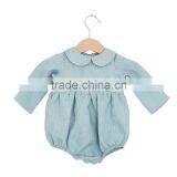 Long Sleeve Baby Clothes Wholesale Toddler Soild Color Bodysuit Baby Girls Linen With Peter Pan Boutique Romper thumbnail-4
