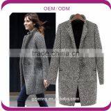 Women Fashion Winter Wool Long Lapel Trench Coat With Pocket thumbnail-1
