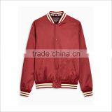 Wholesale Satin Custom Mens Bomber Jackets In Red thumbnail-4
