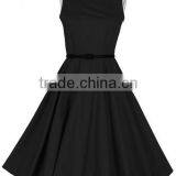 Walson Instyles Wholesale Womens Retro Audrey Hepburn Swing Dress 50s Rockabilly Party Dress Boat Neck thumbnail-3