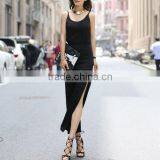 Cotton Black Slip Backless Halter Neck Sexy Summer Dress thumbnail-1