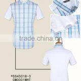 100% Cotton Latest Stylish Checked Fashion Short Sleeve Men Shirts for Summer thumbnail-1