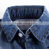 Latest Design Washed Denim Fabric Double Pockets Embroidery Boys Shirt thumbnail-2
