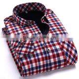 Custom Lined Plaid Flannel Warm Slim Fitted Hawaiian Shirt Latest Shirt Designs for Men 2015 thumbnail-1