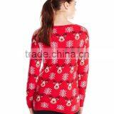 Women Red Sweater Snowflake Pattern Christmas Sweater Wholesaler thumbnail-2