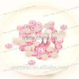 Round Shape Light Rose Color Silver Foiling Rhinestone Flat Back Crystal Beads thumbnail-1