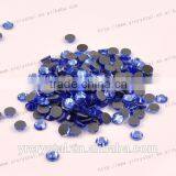 Round Shape Light Sapphire Color With Silver Foiling Flat Back Hotfix Strass thumbnail-1