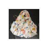 Long Animal Patterned Digital Printing Silk Scarves With Machine Hem