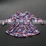 Wholesale Little Girls Frock Design Cotton Dress Long Icing Ruffle Sleeves Fall Clothes For Kids thumbnail-5