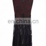 Q-257 Punk Rave Gothic Dark Red Lace Long Mermaid Skirt thumbnail-1