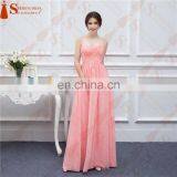 2016 Free Shipping Bridesmaid Dresses Coral Chiffon Sweetheart Cheap Brides Maid Dress Real Photo thumbnail-1