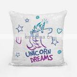 Hot Sale Custom Fabric Cushion Cover Beautiful Travel Mermaid Sequin Pillow Unicorn Custom Pillow Magic Sequin Emoji Pillow thumbnail-2