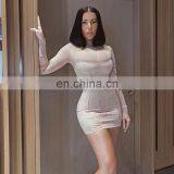 LAITE D2181 2020 New Arrivals Patchwork Printed See-through Sexy Dresses Women Fashion Bodycon Casual Dresses thumbnail-4