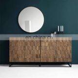 Contemporary Iron Frame Round Wall Mounted Black Mirror thumbnail-3