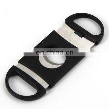 Wholesale Plastic Stainless Steel Double Blade Free Logo Toothing Serration Hackly Zigzag Sawtooth Wave Jagged Cigar Cutter thumbnail-3