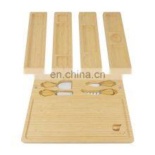 Natural Bamboo Rectangle Large Custom Cheese Board With Magnet Tray thumbnail-1