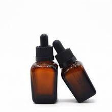 Child-Resistant Screw Top Cap Dropper Bottle Amber Glass Dropper Bottle Square Shape Empty Bottles for Skin Care Serum Essential Oil Packing thumbnail-2