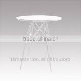 Modern Simple Grace ABS Stainless Frame Dining Table Round Dining Table