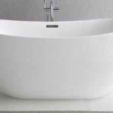 Top Quality Artificial Stone 1.35m Small Size Freestanding Acrylic Solid Surface Stone Bathtub for Bathroom thumbnail-4