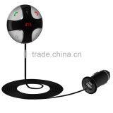 Free Sample Wholesale Bluetooth FM Transmitter Bluetooth Car Kit With Hands-free and Usb Car Charger thumbnail-4