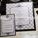 Silk Embellished Wedding Invitation in Black thumbnail-3
