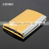 Box Packing Cube Pattern Yellow Gold Leather Flannelette Lining Stainless Steel Metal Novelty Card Holder thumbnail-6