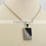 Trendy 316L Stainless Steel Dog Tag Pendant Necklace thumbnail-6